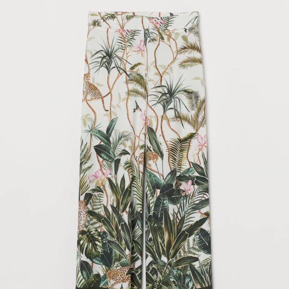 H&M Tropical Print Flare Pants